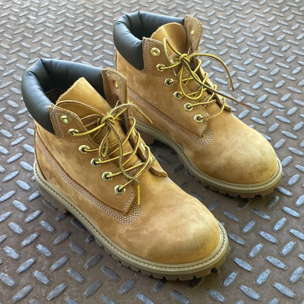 Timberland Youth Shoes Boots Tan Nubuck Leather Ankle Boot Size Mismatch 2/1.5